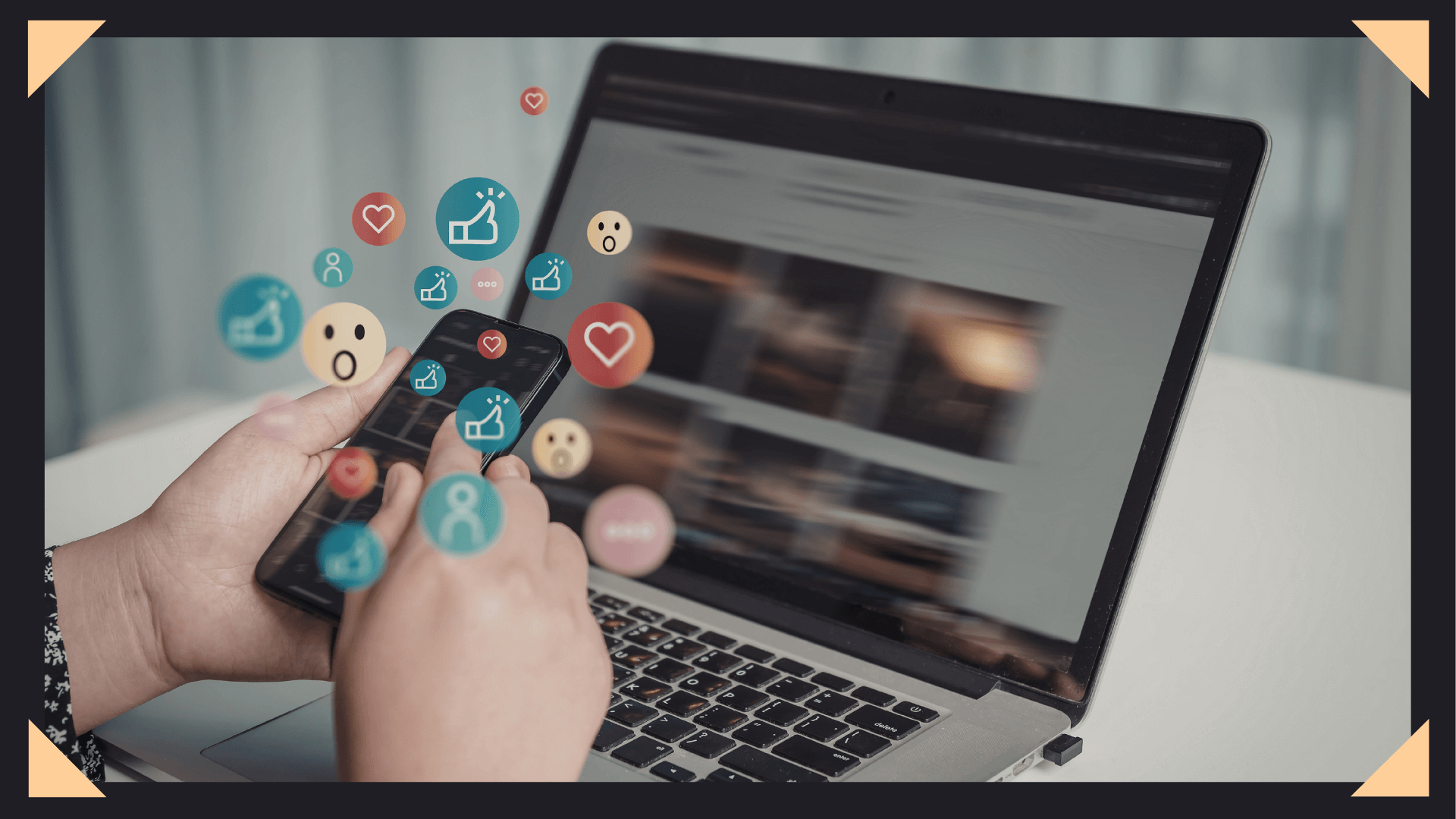 Person looking at their social media account on their smartphone for likes