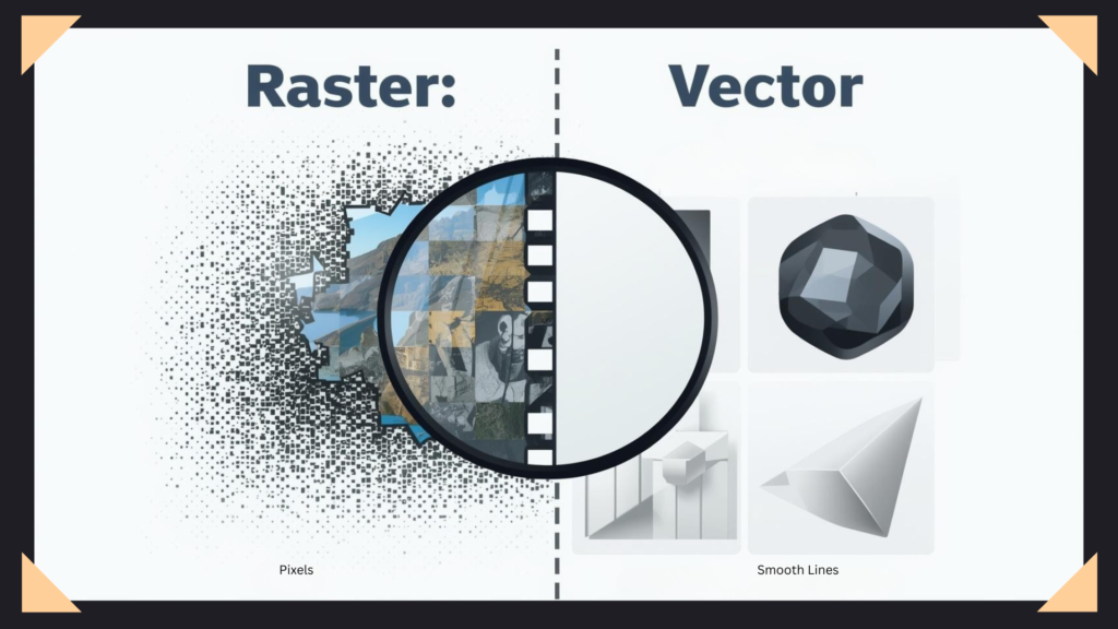Image of a raster layer vs. a vector layer