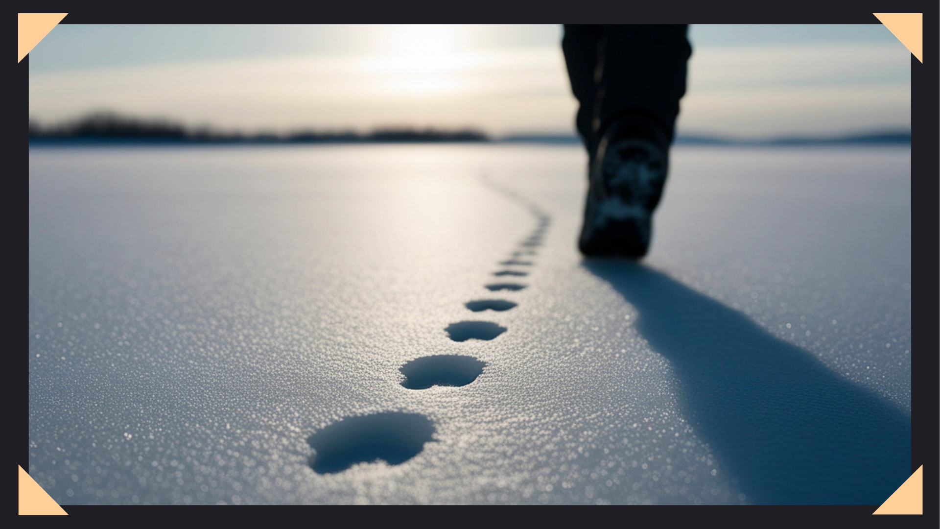 Image of a man walking away on ice