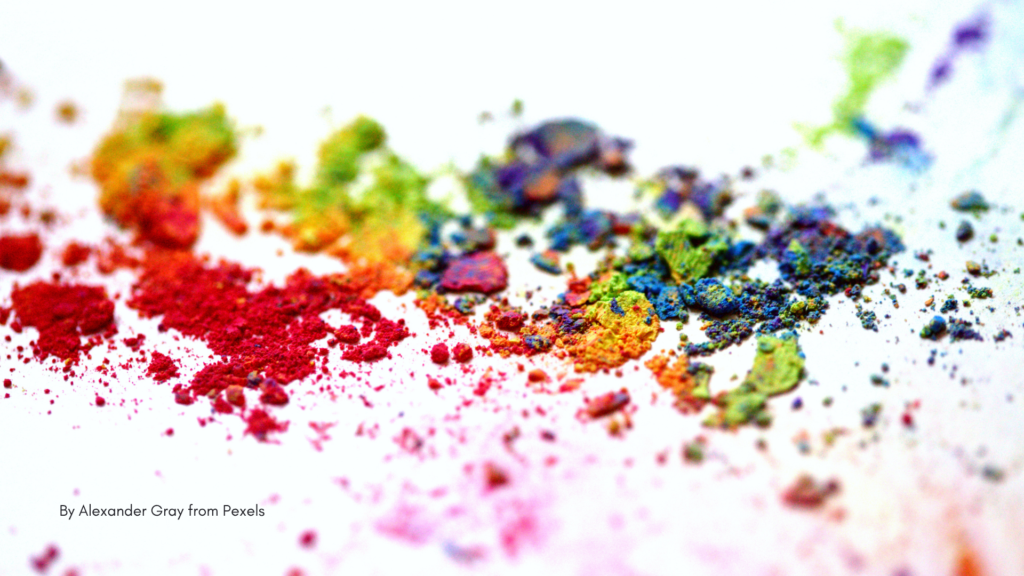 Powdered dust with different colors in it.