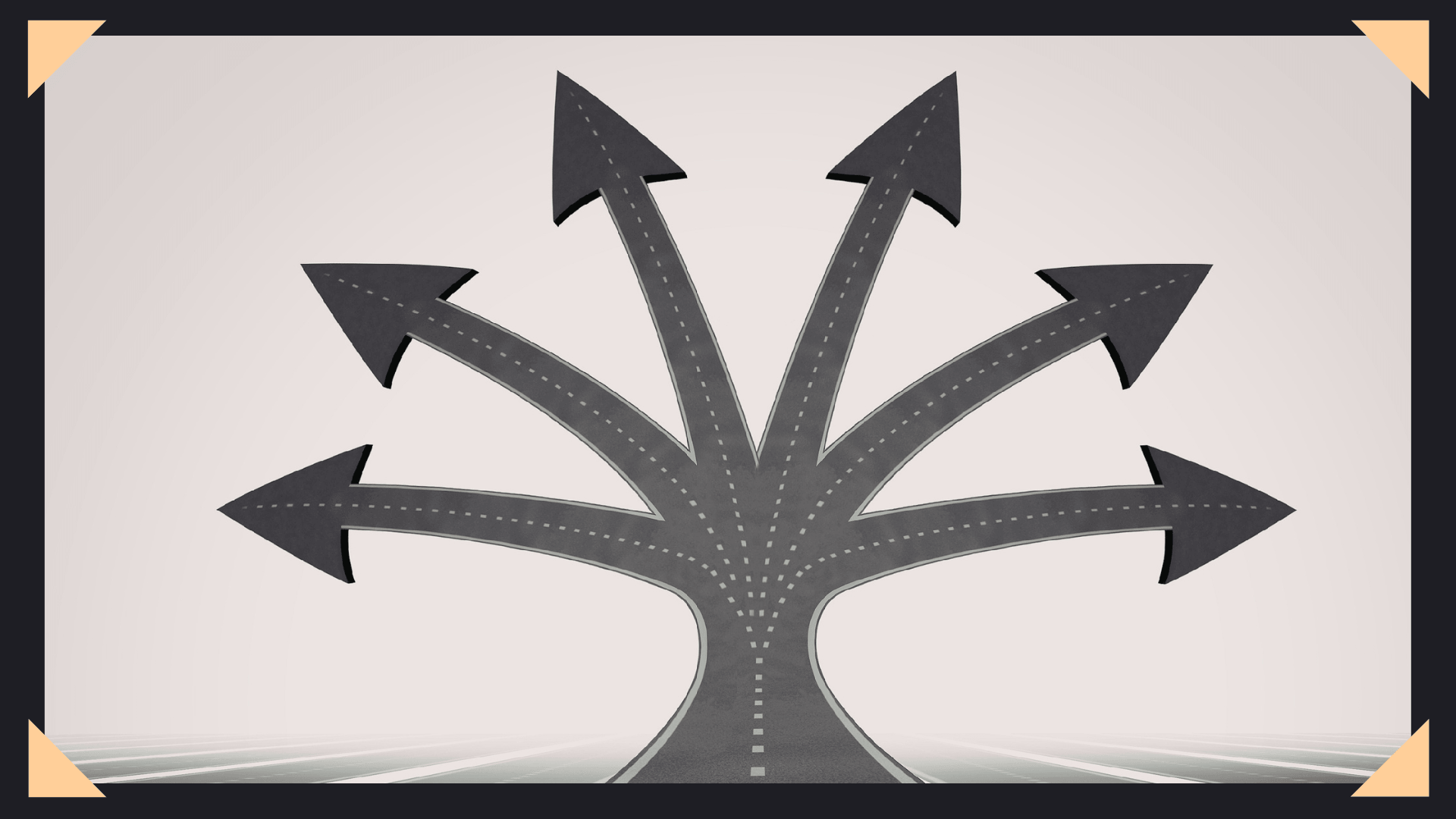 Image of a road that leads to multiple paths